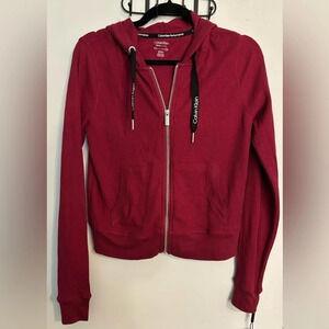 Calvin Klein Performance Stretch Womens Sz Small NWT Full Zip Hoody Thermal Knit